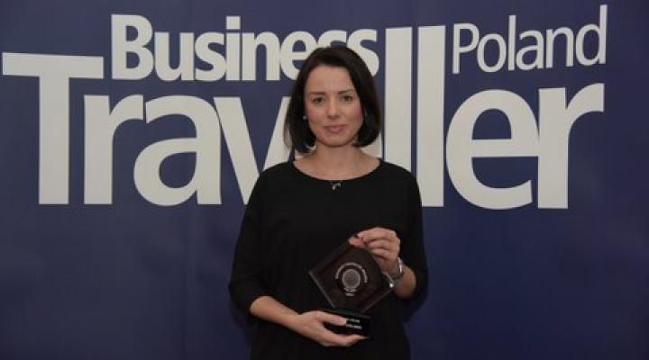Małgorzata Kozieł odbiera nagrodę Business Traveller Poland