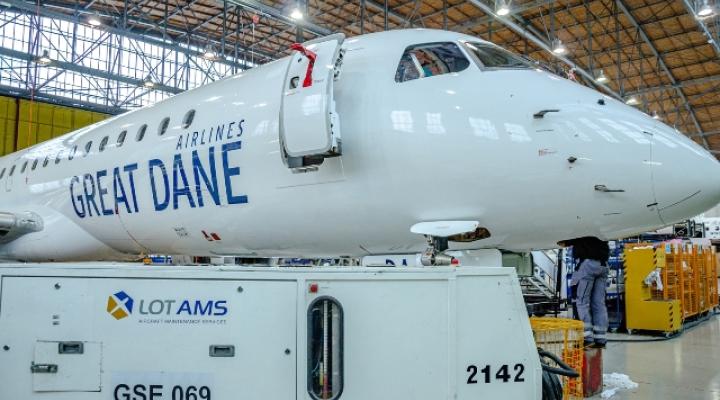 Obsługa Embraera 195 linii lotniczej Great Dane Airlines przez LOTAMS (fot. LOTAMS/Eliza Mosionek)