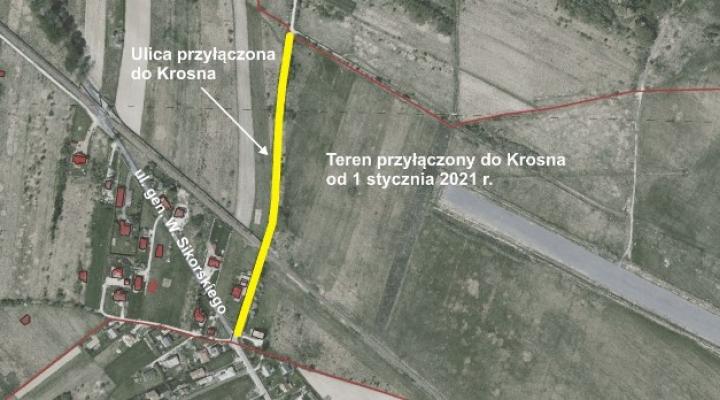 Odcinek drogi przyłączonej do Krosna, któremu zostanie nadana nazwa (fot. krosno.pl)