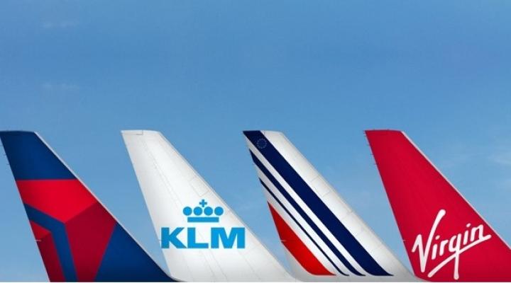 Ogony samolotów Air France, KLM, Delta i Virgin Atlantic
