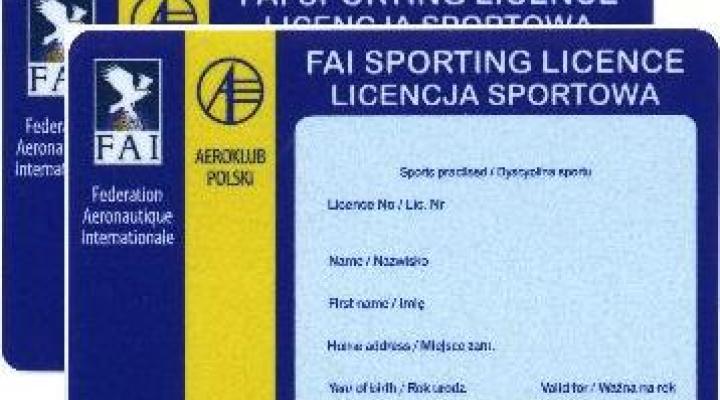 Opłata za Licencje Sportowe FAI
