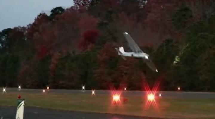 Wypadek Cessny 172 Skyhawk, fot. Youtube