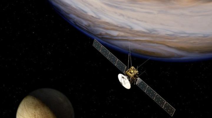 Sonda kosmiczna w pobliżu Jowisza - misja JUICE (fot. esa.int)