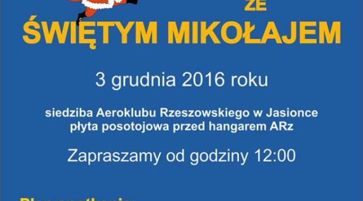 Lotnicze spotkanie ze Świętym Mikołajem w Rzeszowie (fot. aeroklub.rzeszow.pl)