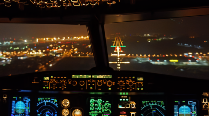 Widok z kokpitu samolotu A320 na pas startowy (fot. Piotr Bożyk/PAŻP)