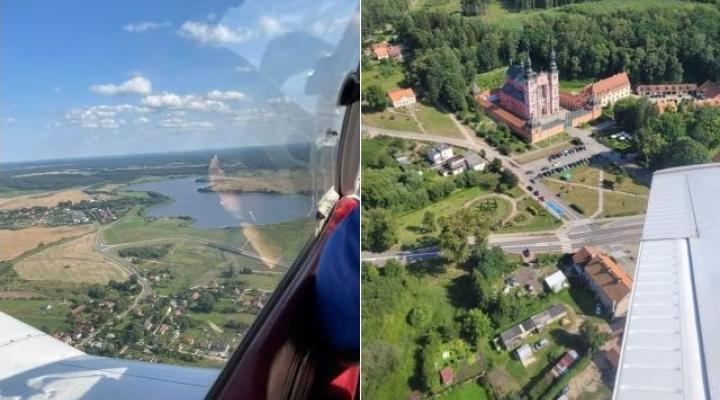Widoki z samolotu podczas przelotu Szlakiem Świętej Warmii (fot. powiat-olsztynski.pl)