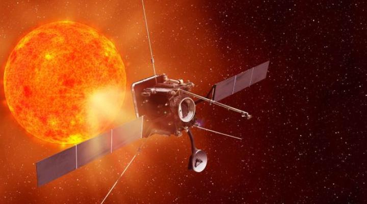 Wizja artystyczna - Solar Orbiter zmierza ku Słońcu (fot. Airbus)