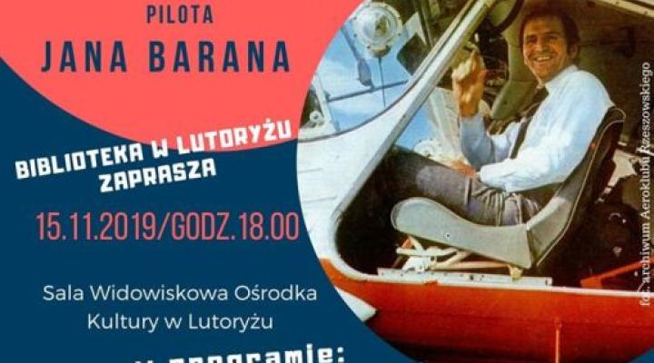 Zaduszki historyczne - spotkanie poświęcone pamięci pilota Jana Barana (fot. Gminna Biblioteka Publiczna Boguchwała)