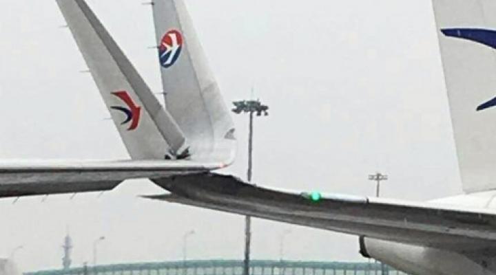 Kolizja samolotów na lotnisku w Szanghaju
