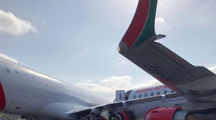 Kolizja dwóch samolotów Kenya Airways, fot. newsinflight.com