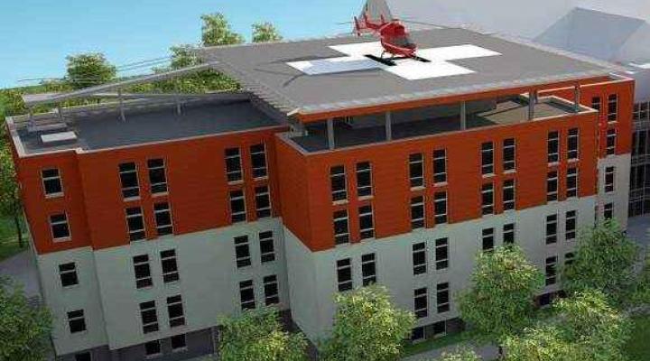 Projekt lądowiska na dachu szpitala