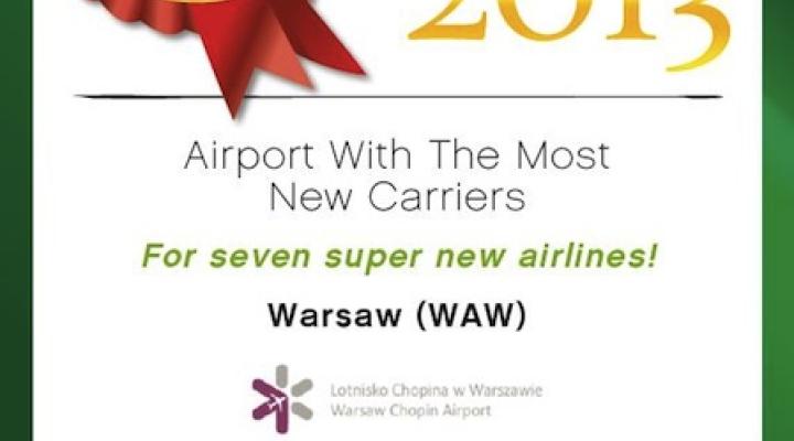 Lotnisko Chopina nagrodzone za największą liczbę nowych linii lotniczych