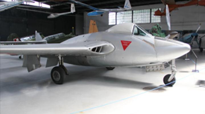 De Havilland DH.100 Vampire, fot. Muzeum Lotnictwa Polskiego