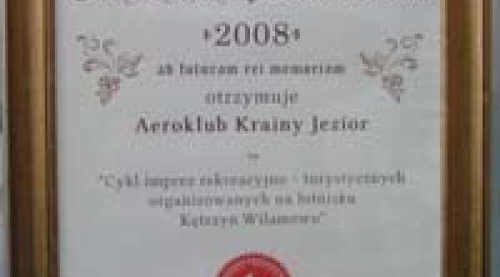 Warmia i Mazury Turystyczny Produkt Roku 2008 - Aeroklub Krainy Jezior