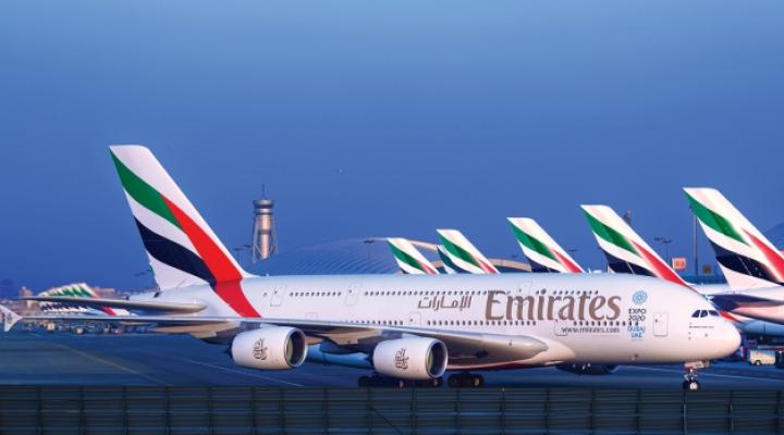Flota Airbusów A380 należących do Emirates (fot. Emirates)