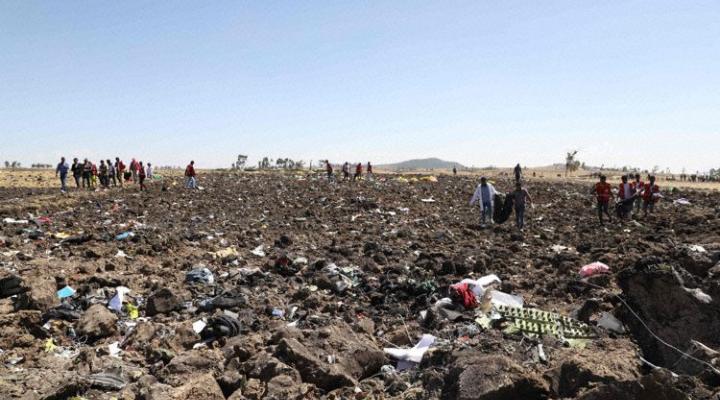 Miejsce katastrofy B737 MAX 8 Ethiopian Airlines, fot. avherald.com