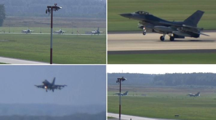 Samoloty F-16 w Łasku (fot. 2slt.wp.mil.pl)