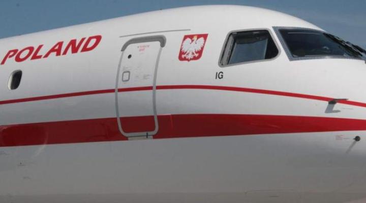 Embraer 175 przewożący pasażerów VIP w Polsce