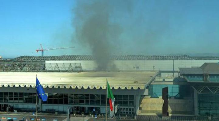 Pożar na lotnisku FCO w Rzymie