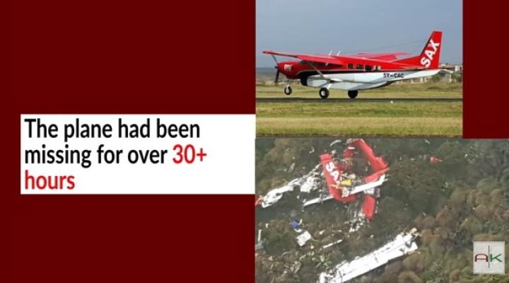 Katastrofa samolotu Cessna CS208 należącego do Fly-SAX w Kenii (fot. kadr z filmu na youtube.com)