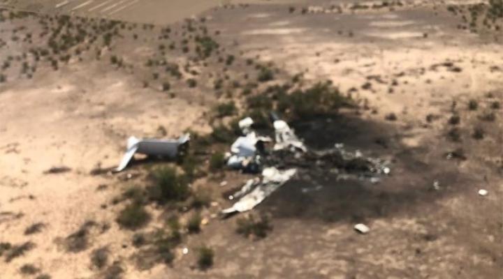 Wrak samolotu Bombardier Challenger 601, który rozbił się w Meksyku 