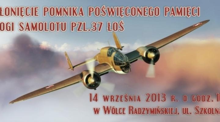 Uroczystość odsłonięcia pomnika poświęconego pamięci załogi samolotu PZL.37 Łoś