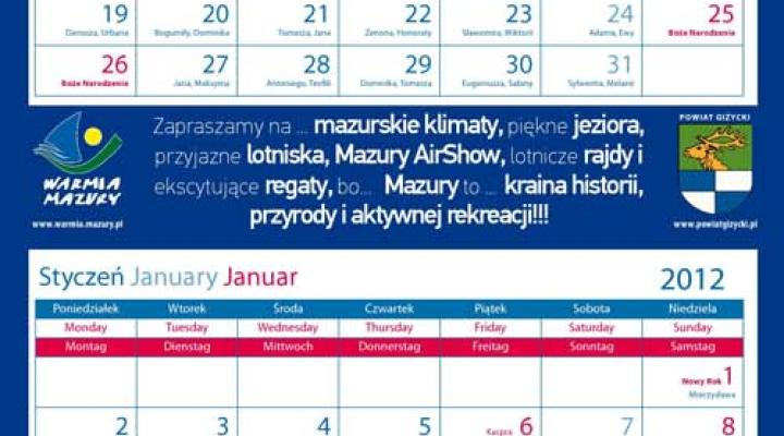 Kalendarz "Lotnicze Mazury 2012"