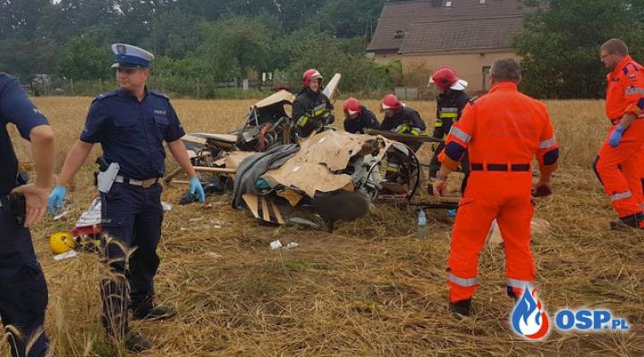 Katastrofa śmigłowca w Domecku koło Opola (fot. osp.pl)