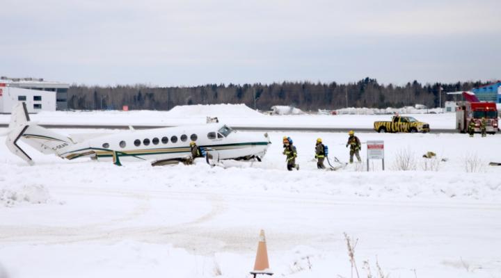 Wypadek na lotnisku w Thunder Bay Airport, fot. tbnewswatch