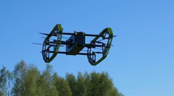 HUUVER – nowy hybrydowy dron, który lata i jeździ (fot. Dronehub)