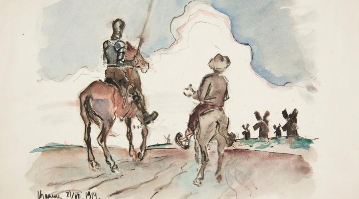 Don Kichot i Sancho Pansa (1914) Ivan Ivanec (Ukrainian, 1893–1946)