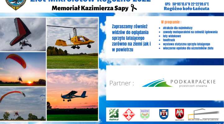 Zlot Mikrolotów Rogóżno 2022 - sierpień (fot. Lotnicze stowarzyszenie ziemi Łańcuckiej w Rogóżnie)