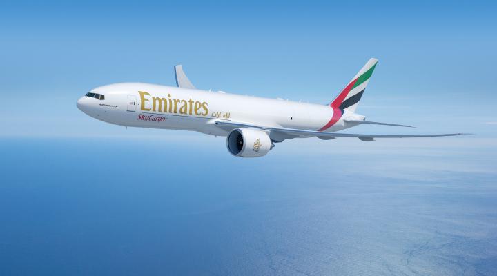 Boeing 777F Emirates SkyCargo w locie (fot. Emirates)