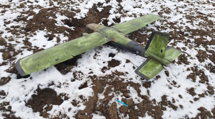 Dron rozbity przy granicy (fot. Lubelska Policja, Facebook)