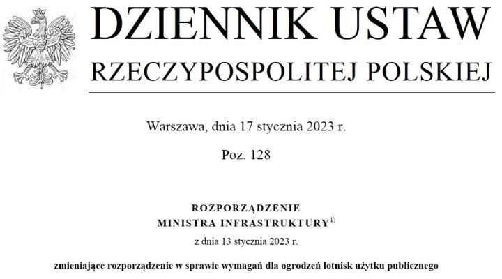 Rozporządzenie Ministra Infrastruktury z 13 stycznia 2023 r.