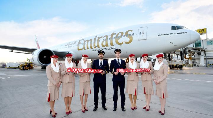 Linie Emirates świętują 10 lat w Polsce (fot. Emirates)