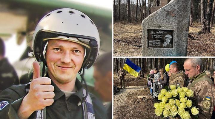 Odsłonięto pomnik ppłk Hennadija Matulaka - bohatera Ukrainy (fot. Оперативний ЗСУ, Twitter)