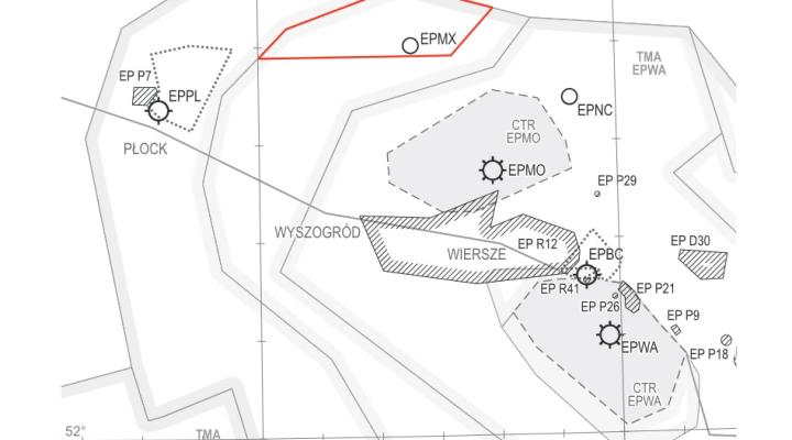 Strefa czasowo wydzielona EPTR 505 w związku z lotami szybowcowymi w rejonie Milewa (EPMX)