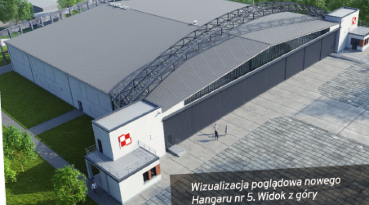 Heksagon - wizualizacja poglądowa nowego Hangaru nr 5 - widok z góry (fot. Muzeum Lotnictwa Polskiego)
