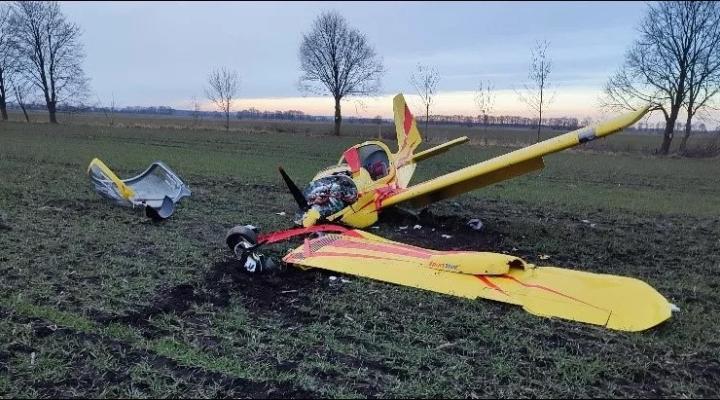 Miejsce wypadku samolotu SportStar RTC (SP-GDN) (fot. PKBWL)