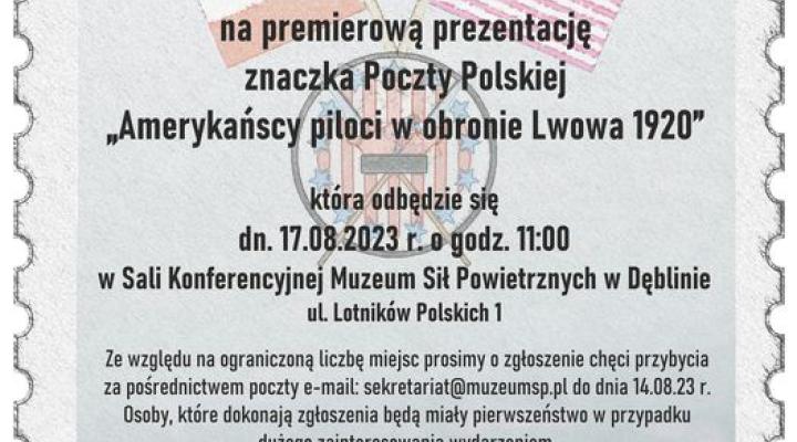 "Amerykańscy piloci w obronie Lwowa 1920" - premierowa prezentacja znaczka pocztowego (fot. Muzeum Sił Powietrznych)