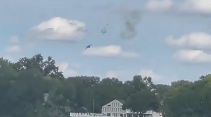Moment przed katasrofą Mig-23 w Michigan, fot kadr youtube