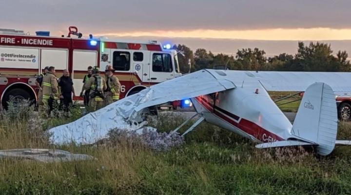 Miejsce zdarzenia z udziałem samolotu Cessna 140 (znaki rejestracyjne C-FNEH) (fot. Ottawa Fire Service, za  ottawa.ctvnews.ca)