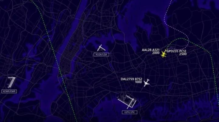 Wizualizacja incydentu z 10 listopada na lotnisku JFK, fot. avweb
