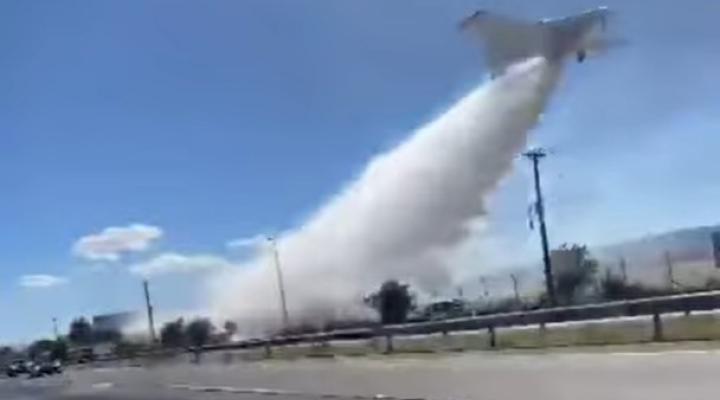 Samolot strażacki Thrush S-2R-T660 Thrush 710P tuż przed wypadkiem w Chile (fot. Kadr z filmu na youtube.com)