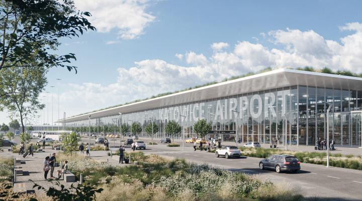 Główny terminal pasażerski Portu Lotniczego Katowice - wizualizacja (fot. Katowice Airport)