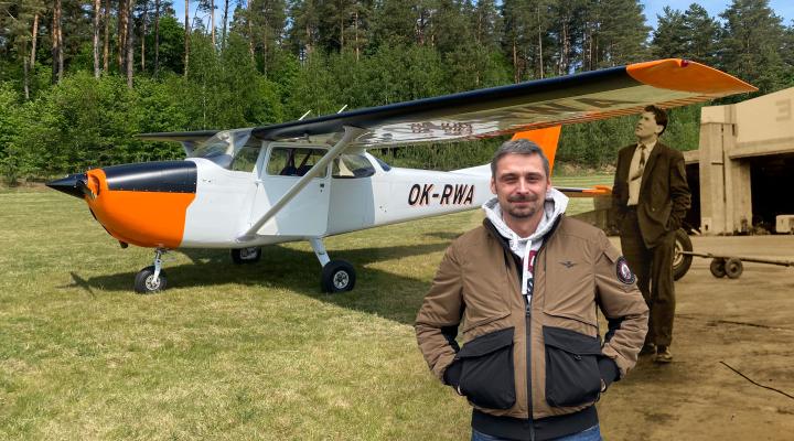 OK-RWA Pan Clochez (zdjęcie ze zbiorów własnych) i Łukasz Wojdyło, współwłaściciel samolotu