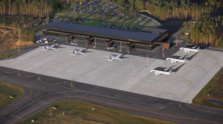 Port Lotniczy Szczecin-Goleniów - wizualizacja nowego terminala (fot. szczecińskie studio projektowe Dedeko)