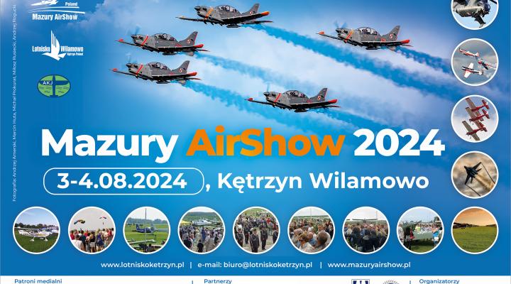 Mazury AirShow 2024 - plakat z patronami medialnymi (fot. Mazury AirShow)