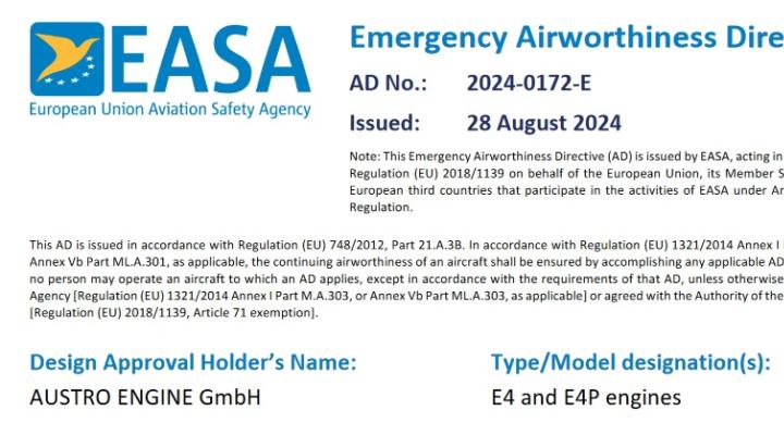 Dyrektywa AD EASA 2024-0172-E